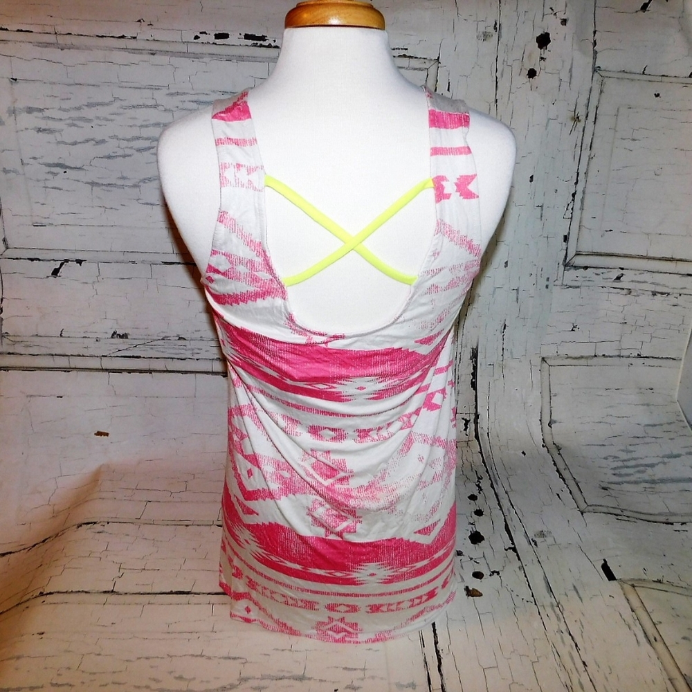 Pink White & Lime Tank